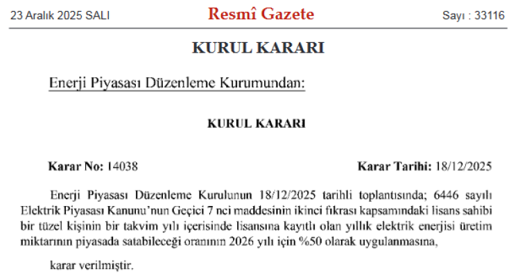 EPDK’dan elektrik piyasasına iki önemli ayar